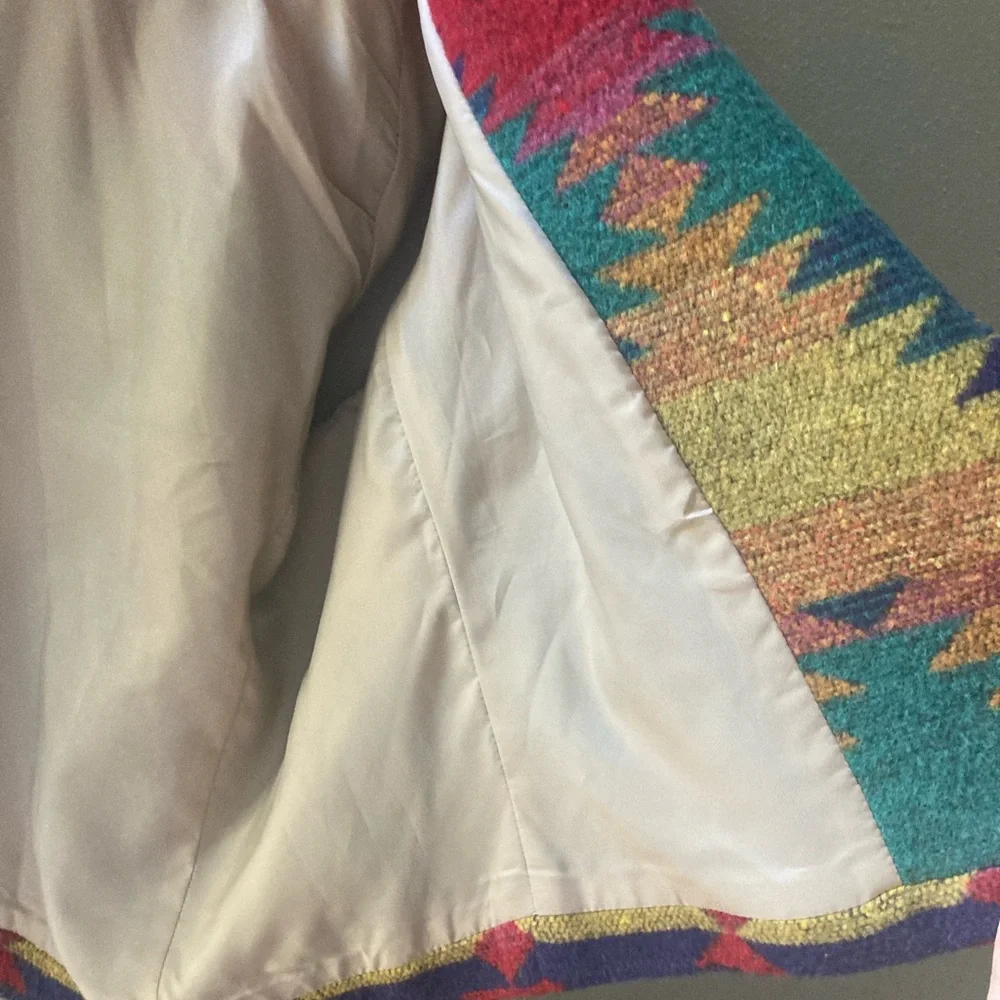 Vintage RHONDA STARK - Southwest Wool Blend Jacket Coat - Large - Picture 8 of 11